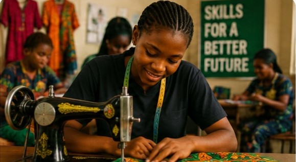 Nigerian youth in a vocational training session